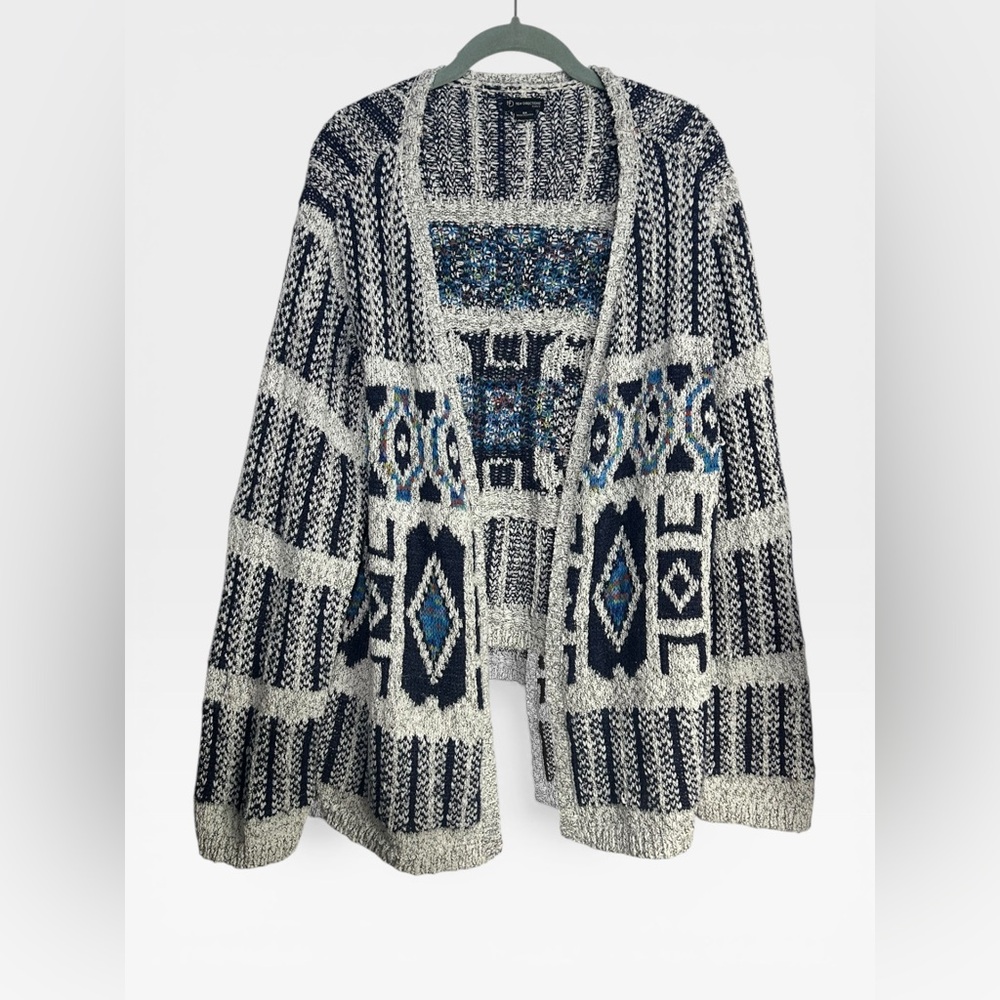 New Directions Boho Knit Open Front Cardigan Sweater 2X